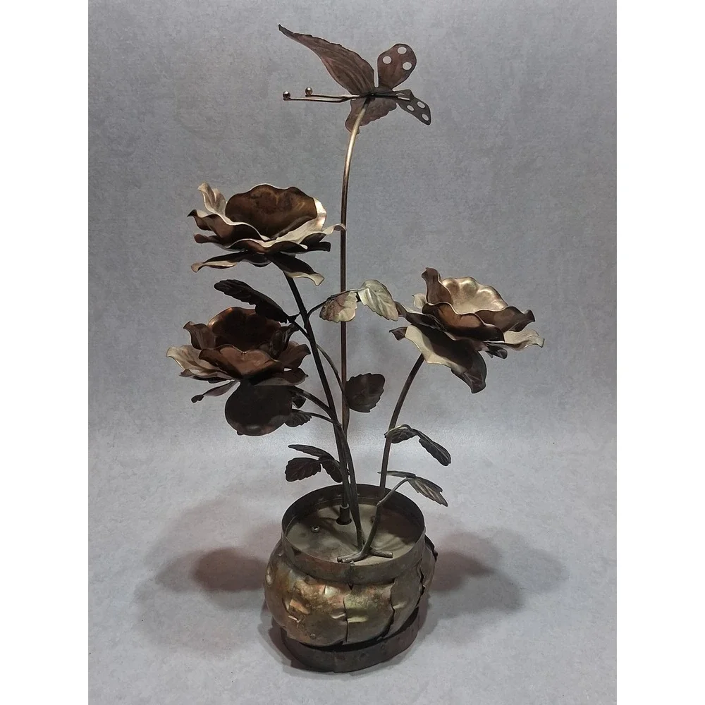 BRASS COPPER METAL MUSICAL FLOWERS 